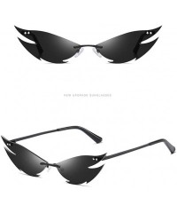 Cat Eye Fashion Irregular Man Women Cat Eye Sunglasses Glasses Shades Vintage Retro - Gold - CC1983RQ5QW $12.60