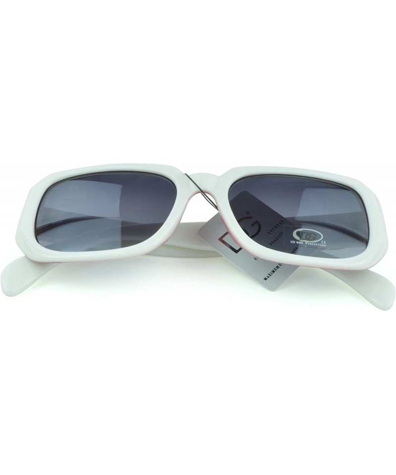 Oval Women's Sunnglasses Bold Accent Fashion Oversized Retro Sunglasses - White - CD129KCULZT $8.07