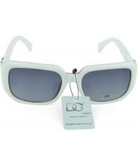 Oval Women's Sunnglasses Bold Accent Fashion Oversized Retro Sunglasses - White - CD129KCULZT $8.07