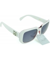 Oval Women's Sunnglasses Bold Accent Fashion Oversized Retro Sunglasses - White - CD129KCULZT $8.07