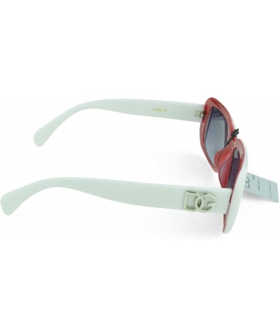 Oval Women's Sunnglasses Bold Accent Fashion Oversized Retro Sunglasses - White - CD129KCULZT $8.07