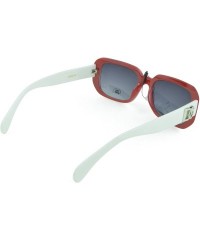 Oval Women's Sunnglasses Bold Accent Fashion Oversized Retro Sunglasses - White - CD129KCULZT $8.07