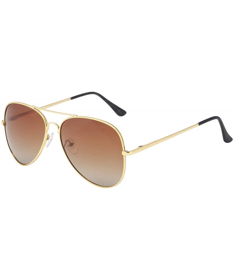 Aviator Sunglasses Men's Ladies Fashion 80s Retro Style Designer Shades UV400 Lens Unisex - Gold - CU11LDQEIV9 $10.13