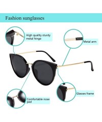 Cat Eye Fashion Polarized Sunglasses Women Cat Eye 100% UV400 Eyeglasses Anti Glare B7000 - Black - CD196DCTHQH $26.65