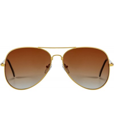 Aviator Sunglasses Men's Ladies Fashion 80s Retro Style Designer Shades UV400 Lens Unisex - Gold - CU11LDQEIV9 $10.13