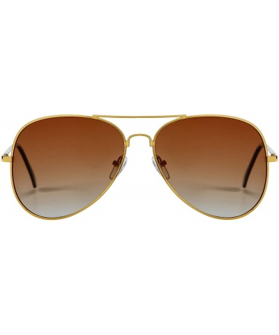 Aviator Sunglasses Men's Ladies Fashion 80s Retro Style Designer Shades UV400 Lens Unisex - Gold - CU11LDQEIV9 $10.13