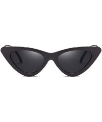 Oval Sexy Cat Eye Sunglasses Women Mirror Black Triangle Sun Glasses Lens Shades Eyewear UV400 - Whitedoublegray - CV19854ZZ4...