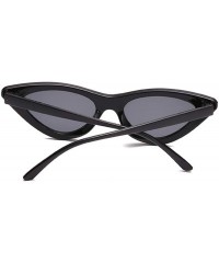 Oval Sexy Cat Eye Sunglasses Women Mirror Black Triangle Sun Glasses Lens Shades Eyewear UV400 - Whitedoublegray - CV19854ZZ4...