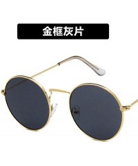 Shield Street Beat Lady Small Round Sunglasses Men Women Retro Metal Frame Eye Vintage Tiny Female Sun Glasses - 11 - C1198ZW...