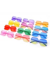 Round Oversized Square Candy Colors Glasses Rimless Frame Unisex Sunglasses Elton John - 03blue-green-pink/Purple - CW18H0H75...