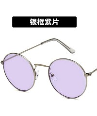 Shield Street Beat Lady Small Round Sunglasses Men Women Retro Metal Frame Eye Vintage Tiny Female Sun Glasses - 11 - C1198ZW...