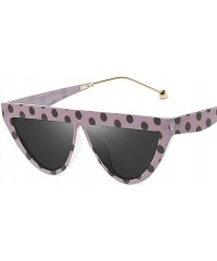 Cat Eye Oversize Square Frame Flat Top Sunglasses Women Retro Cat Eye Sun Glasses Femalel - Dot Silver - CF199920KZL $14.14