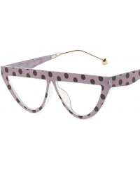 Cat Eye Oversize Square Frame Flat Top Sunglasses Women Retro Cat Eye Sun Glasses Femalel - Dot Silver - CF199920KZL $14.14