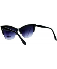 Cat Eye High Point Half Rim Gothic Cat Eye Womens Sunglasses - Black Smoke - CV12I79OQYX $11.27