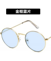 Shield Street Beat Lady Small Round Sunglasses Men Women Retro Metal Frame Eye Vintage Tiny Female Sun Glasses - 11 - C1198ZW...