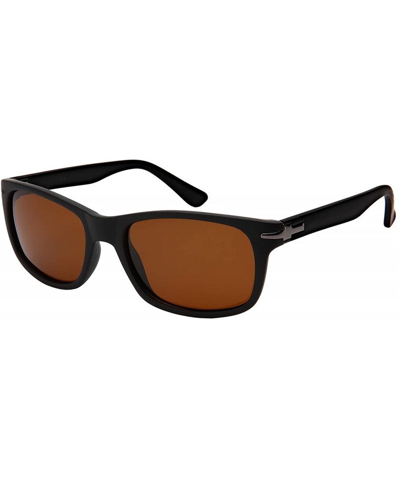 Wayfarer Vintage Horn Rim Square Polarized Sunglasses for Women Men Fishing Sunglass 1414-P - CI18MD50XZQ $18.97