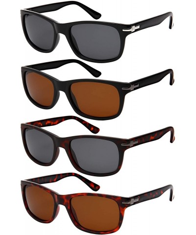 Wayfarer Vintage Horn Rim Square Polarized Sunglasses for Women Men Fishing Sunglass 1414-P - CI18MD50XZQ $18.97