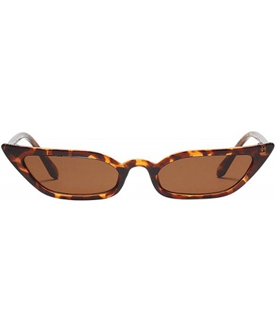Oval Women Vintage Cat Eye Sunglasses Retro Small Frame UV400 Eyewear Fashion Ladies - Brown - CX194502UDY $16.40