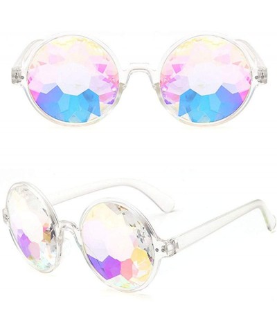 Goggle Festivals Kaleidoscope Rainbow Prism Glasses Goggles for Rave Party - White - CG18Y75CA92 $17.33