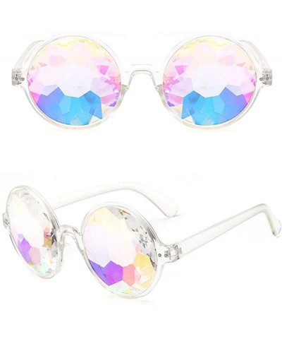 Goggle Festivals Kaleidoscope Rainbow Prism Glasses Goggles for Rave Party - White - CG18Y75CA92 $11.16