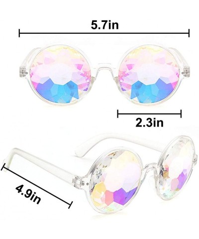 Goggle Festivals Kaleidoscope Rainbow Prism Glasses Goggles for Rave Party - White - CG18Y75CA92 $11.16