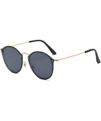 Round 2019 Luxury Round Sunglasses Women Brand Designer CatEye Retro Rimless Sunglass Mirror Sun Glasses - Black - C918R5U87W...