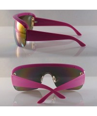 Shield Unisex Futuristic Smoke Mirror Mono Lens Goggle Shield Sunglasses A300 - (Rv) Pink - CC1966GIR8S $11.89