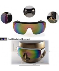 Shield Unisex Futuristic Smoke Mirror Mono Lens Goggle Shield Sunglasses A300 - (Rv) Pink - CC1966GIR8S $11.89