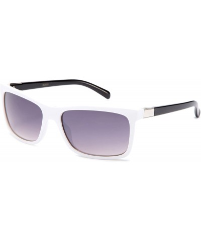 Square Men's Fashion Thin Temple Sunglasses - Whtie - CB11KTD342B $18.03