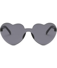 Rimless Love Heart Sunglasses Women New Fashion Cute Sexy Retro Cat Eye Vintage Cheap Sun Glasses Red Female - Pink - C2198ZH...