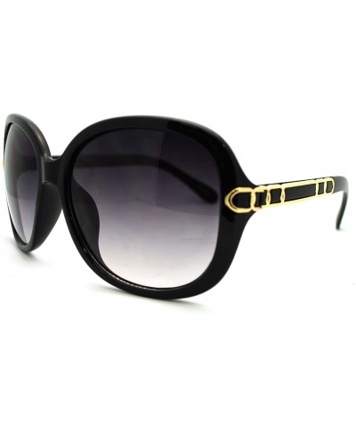 Oversized Plastic Butterfly Metal Chain Arm Oversized Womens Fashion Sunglasses - Black Gold - C511L9LEPQB $12.57