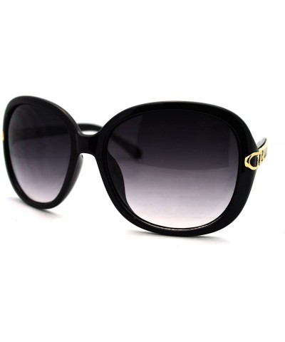 Oversized Plastic Butterfly Metal Chain Arm Oversized Womens Fashion Sunglasses - Black Gold - C511L9LEPQB $12.57