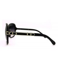Oversized Plastic Butterfly Metal Chain Arm Oversized Womens Fashion Sunglasses - Black Gold - C511L9LEPQB $12.57