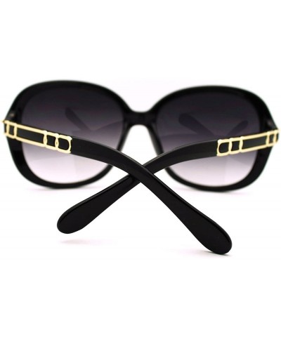 Oversized Plastic Butterfly Metal Chain Arm Oversized Womens Fashion Sunglasses - Black Gold - C511L9LEPQB $12.57