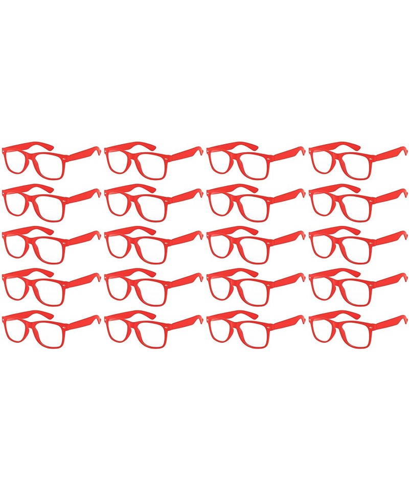 Wayfarer 20 Pieces Per Case Wholesale Lot Classic Retro Plastic Sunglasses Clear Lens Assorted Colored - C5180Y63T6Y $30.92