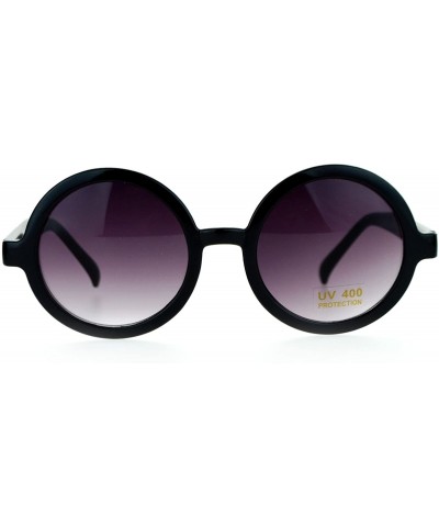 Oversized Round Circle Lens Wizard Plastic Mod Fashion Sunglasses - Black - CO120IUQPEX $18.81