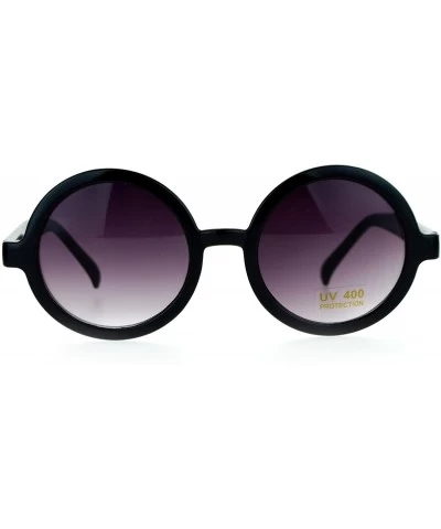 Oversized Round Circle Lens Wizard Plastic Mod Fashion Sunglasses - Black - CO120IUQPEX $19.33