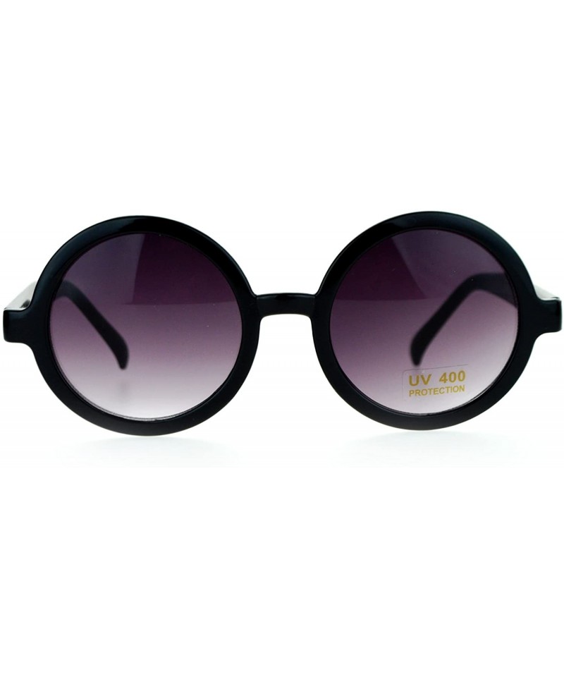 Oversized Round Circle Lens Wizard Plastic Mod Fashion Sunglasses - Black - CO120IUQPEX $10.31