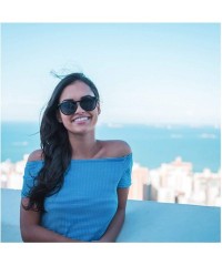 Oval Vintage Round Sunglasses for Women Scratch Resistant UV Protection Beach Shades for Driving Outdoor - CW18U94XUDD $47.71