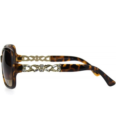 Butterfly Oceanic Gradient Lens Heart Shape Valentine Love Metal Rim Sunglasses - Tortoise Brown - CD185NMTMLN $12.52