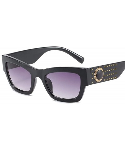 Oversized Women's sunglasses Fashion European and American personality rivet anti-ultraviolet ray - C - CM18Q0I0TI9 $48.72
