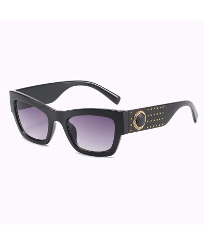 Oversized Women's sunglasses Fashion European and American personality rivet anti-ultraviolet ray - C - CM18Q0I0TI9 $28.03