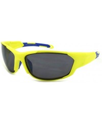 Wrap Sports Sunglasses with Flash Mirrored Lens 570062/FM - Matte Yellow - CV125WNSIW3 $8.38