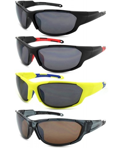 Wrap Sports Sunglasses with Flash Mirrored Lens 570062/FM - Matte Yellow - CV125WNSIW3 $8.38