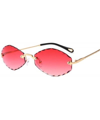 Oversized Polarized Sunglasses Rimless Protection Glasses - Red(gradient) - C818TOI95IQ $19.39