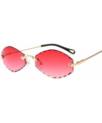 Oversized Polarized Sunglasses Rimless Protection Glasses - Red(gradient) - C818TOI95IQ $19.39