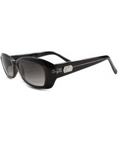 Rectangular Vintage Old Fashion Hip 80s 70s Rectangle Sunglasses - Black / Brown - CA18ECEXDMG $24.26