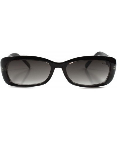 Rectangular Vintage Old Fashion Hip 80s 70s Rectangle Sunglasses - Black / Brown - CA18ECEXDMG $12.77