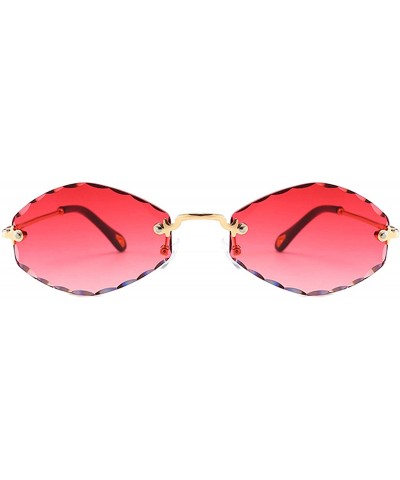 Oversized Polarized Sunglasses Rimless Protection Glasses - Red(gradient) - C818TOI95IQ $34.72