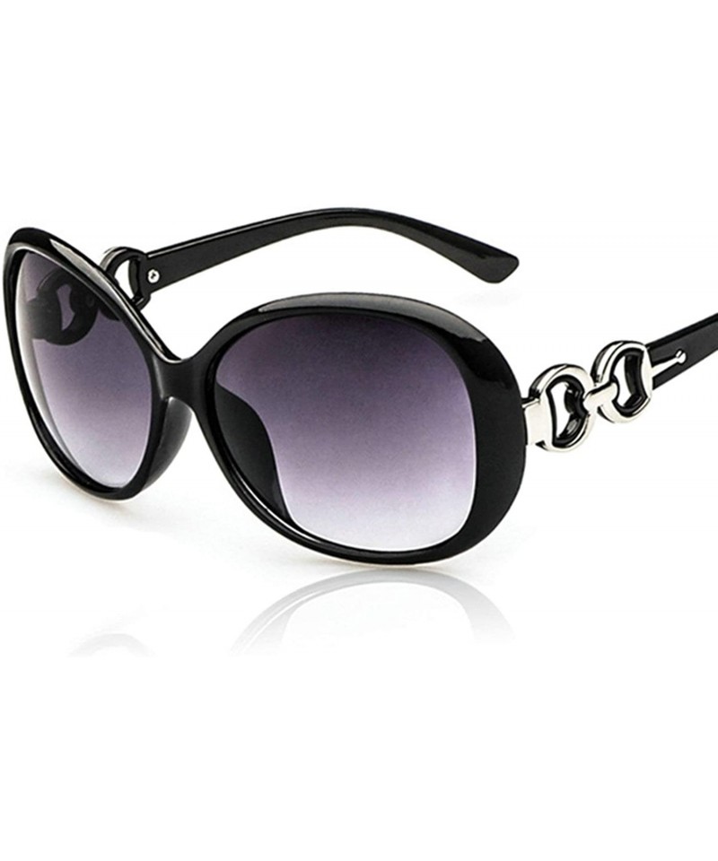 Round Classic Retro Designer Style Round Sunglasses for Women Plastic Resin UV 400 Protection Sun glasses - Black - CE18SZUHH...
